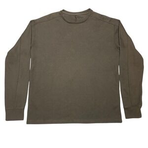 All Saints Men's Medium Khaki Long Sleeve Plain Essential Shirt